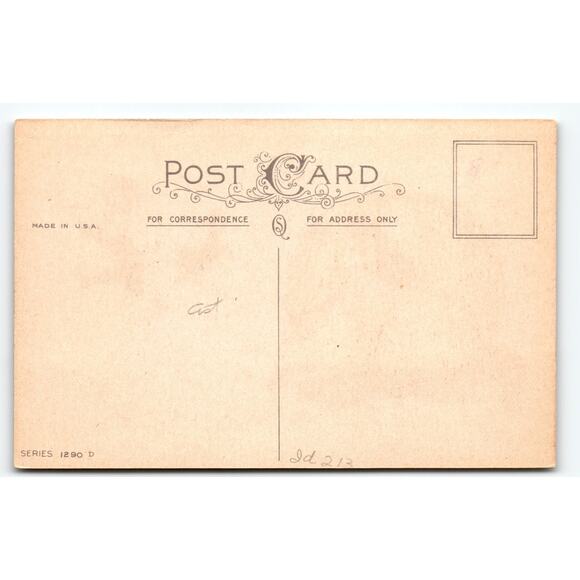 Vintage 1907-1915 Halloween Postcard Girl with Pumpkin & Black Cat - Picture 2 of 2